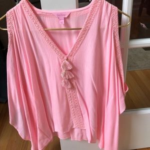 Lily Pulitzer Pink Tassel Swing Top!